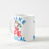 Pe Teacher Unicorn I Make Pe Magical Gym Coach Kaffeetasse (Vorderseite Links)