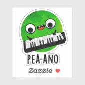 Pea-ano Funny Music Veggie Pea Pun Aufkleber (Blatt)