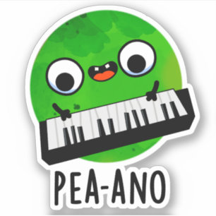 Pea-ano Funny Music Veggie Pea Pun Aufkleber
