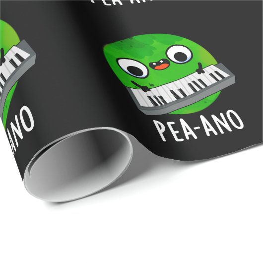 Pea-ano Funny Music Veggie Pea Pun Dark BG Geschenkpapier (Rolleneckpunkt)