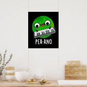 Pea-ano Funny Music Veggie Pea Pun Dark BG Poster (Küche)