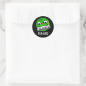 Pea-ano Funny Music Veggie Pea Pun Dark BG Runder Aufkleber (Tasche)