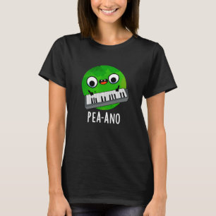 Pea-ano Funny Music Veggie Pea Pun Dark BG T-Shirt