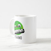 Pea-ano Funny Music Veggie Pea Pun Kaffeetasse (Vorderseite Links)