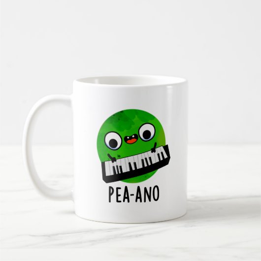 Pea-ano Funny Music Veggie Pea Pun Kaffeetasse (Links)