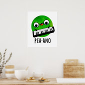 Pea-ano Funny Music Veggie Pea Pun Poster (Küche)