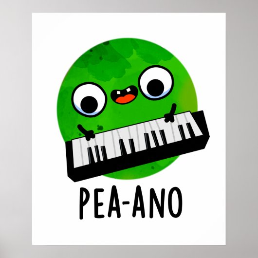 Pea-ano Funny Music Veggie Pea Pun Poster (Vorne)