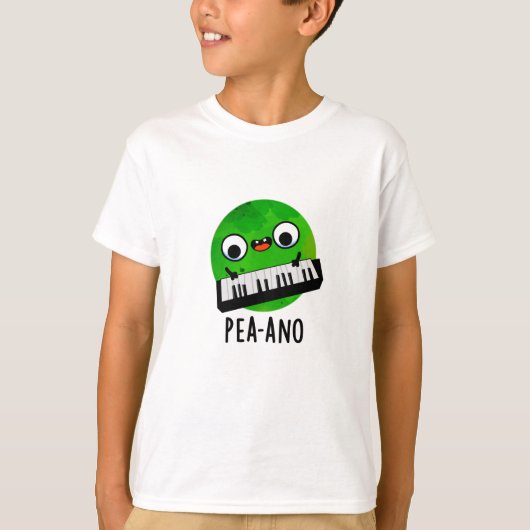 Pea-ano Funny Music Veggie Pea Pun T-Shirt (Vorderseite)