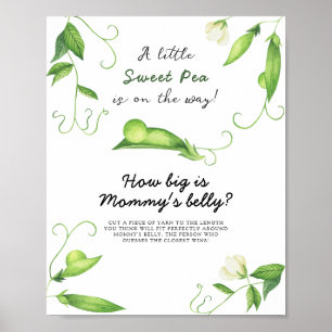 Pea Baby Dusche - wie groß ist das Bauchspiel der  Poster