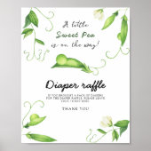 Pea baby dusche - Windeln Tombola Poster (Vorne)