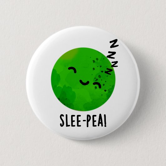Pea Funny Sleeping Pea Pun Button (Vorderseite)