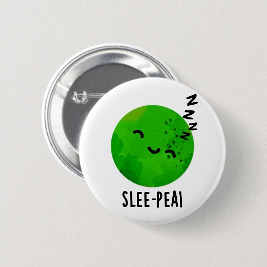 Pea Funny Sleeping Pea Pun Button (Vorne & Hinten)