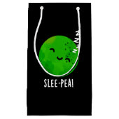 Pea Funny Sleeping Pea Pun Dark BG Kleine Geschenktüte (Vorderseite)