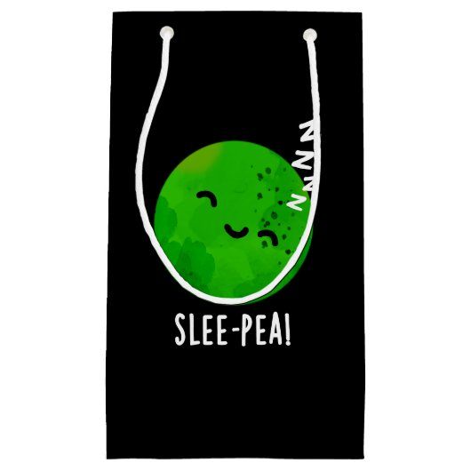 Pea Funny Sleeping Pea Pun Dark BG Kleine Geschenktüte (Vorderseite)