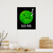 Pea Funny Sleeping Pea Pun Dark BG Poster (Küche)