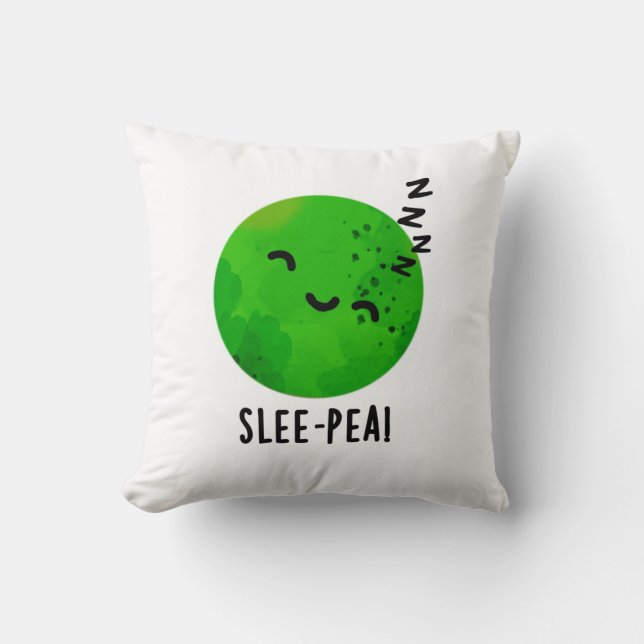 Pea Funny Sleeping Pea Pun Kissen (Vorderseite)
