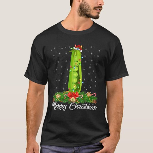 Pea Gemüse Lover Matching Weihnachtsmannmütze Pea  T-Shirt (Vorderseite)