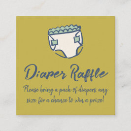 Pea Green Doodle Baby Shower Diaper Diaper Raffle Begleitkarte