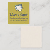 Pea Green Doodle Baby Shower Diaper Diaper Raffle Begleitkarte (Vorne/Hinten)