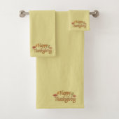 Pea Green Happy Thanksgiving Badhandtuch Set (Insitu)