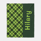 Pea Green Kariert Monogram Medium Fleece Blanket (Vorderseite)