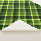 Pea Green Kariert Pattern Kleine Sherpa Blanket Sherpadecke (3/4)