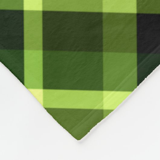 Pea Green Kariert Pattern Kleines Fleece Leder (Ecke)