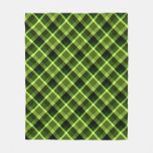 Pea Green Kariert Pattern Medium Fleece Blanket (Vorderseite)