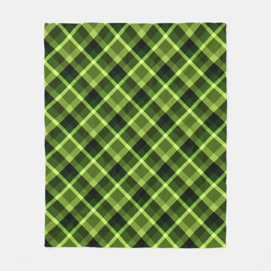 Pea Green Kariert Pattern Medium Fleece Blanket (Vorderseite)