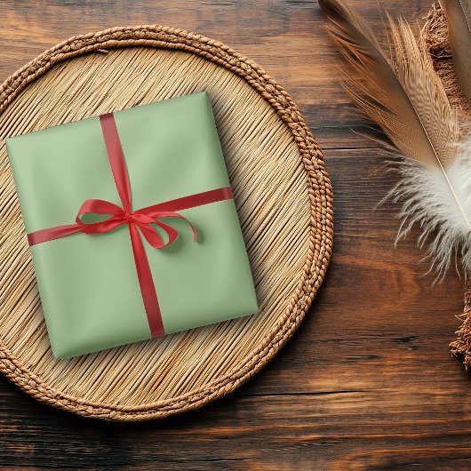 Pea Green Solid Color | Classic | elegant Geschenkpapier