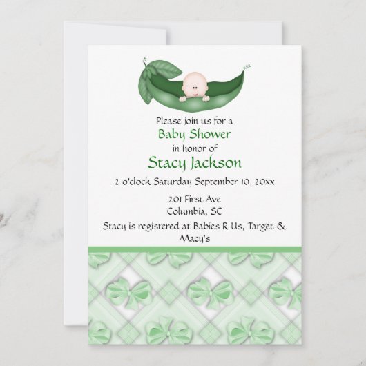 Pea im Pod Einladung (Vorderseite)