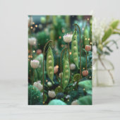 Pea im Pod | Gemütlicher Erbsen Einladung (Stehend Vorderseite)