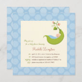 Pea in a Pod Boy Baby Shower Einladung (Vorne/Hinten)