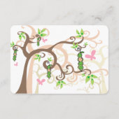 Pea in a Pod Garden Girl Baby Shower Mommy Hinweiskarte (Rückseite)