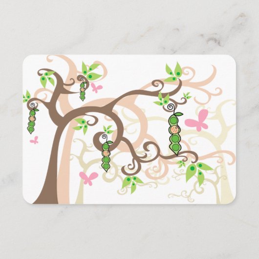 Pea in a Pod Garden Girl Baby Shower Mommy Hinweiskarte (Rückseite)