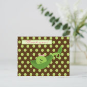 Pea in a Pod Girl Baby Dusche Danke Postkarte (Stehend Vorderseite)