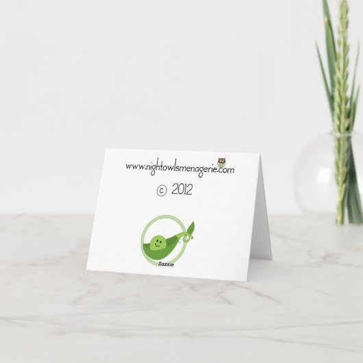 Pea in einem Pod BlueDanke-Karte Dankeskarte (Rückseite)