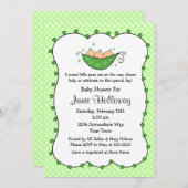 Pea in meinem Pod-Triplets-Babydusche Einladung (Vorne/Hinten)