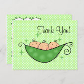 Pea in meinem Pod Triplets Danke Postcard Postkarte (Vorne/Hinten)