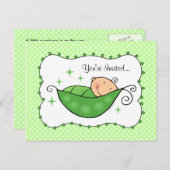 Pea in meiner Pod Baby-Dusche Postkarte (Vorne/Hinten)