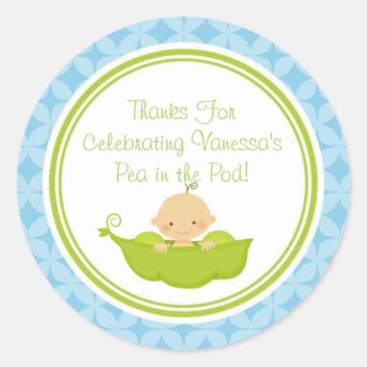 Pea in Pod Baby Shower Custom Favor Stickers (Vorderseite)