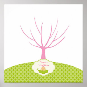 Pea in Pod Baby Shower Gästebuch Tree Poster