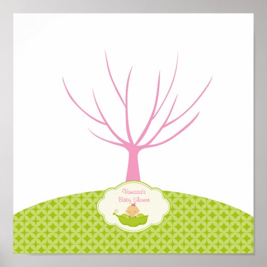 Pea in Pod Baby Shower Gästebuch Tree Poster (Vorne)