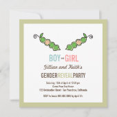 Pea in Pod Gender Reveal Baby Shower einladen Einladung (Vorderseite)