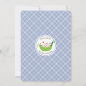 Pea in the Pod Baby Shower Invitation (Boy) Einladung (Rückseite)