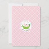 Pea in the Pod Baby Shower Invitation (Girl) Einladung (Rückseite)