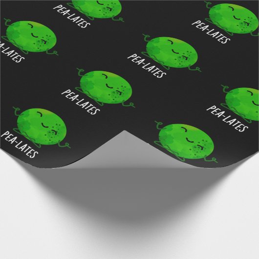 Pea lates Funny Pilates Pea Pun Dark BG Geschenkpapier (Ecke)