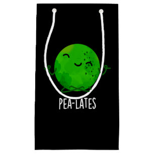 Pea lates Funny Pilates Pea Pun Dark BG Kleine Geschenktüte