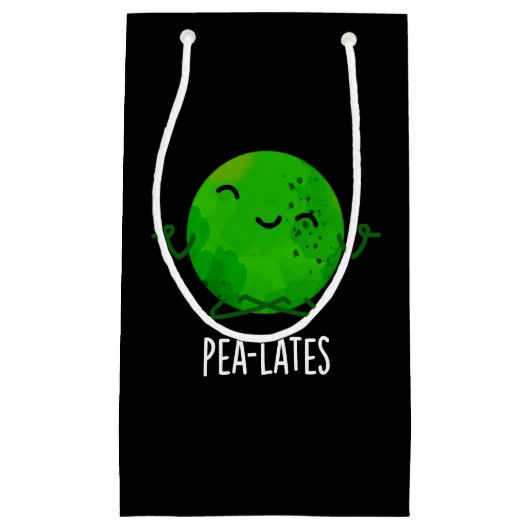 Pea lates Funny Pilates Pea Pun Dark BG Kleine Geschenktüte (Vorderseite)