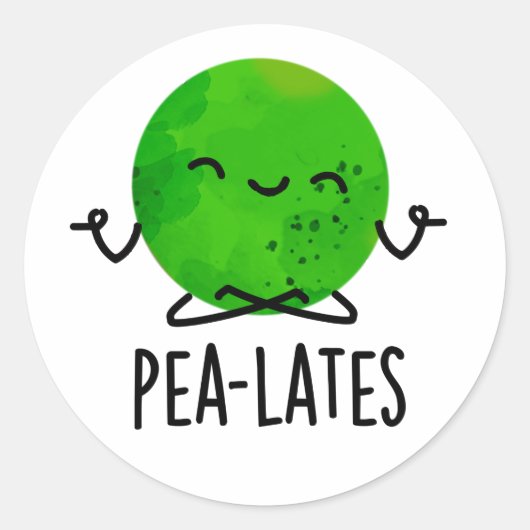 Pea-lates Funny Pilates Pea Pun Runder Aufkleber (Vorderseite)